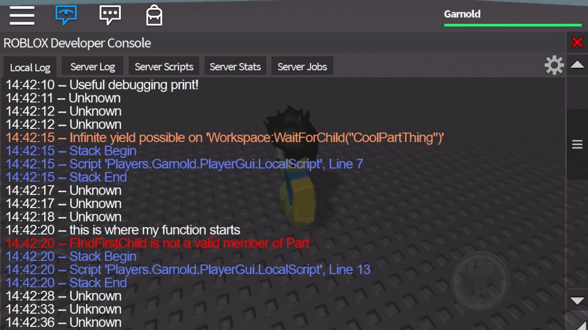 Developer Console Is Now Optimized For Mobile Roblox Blog
