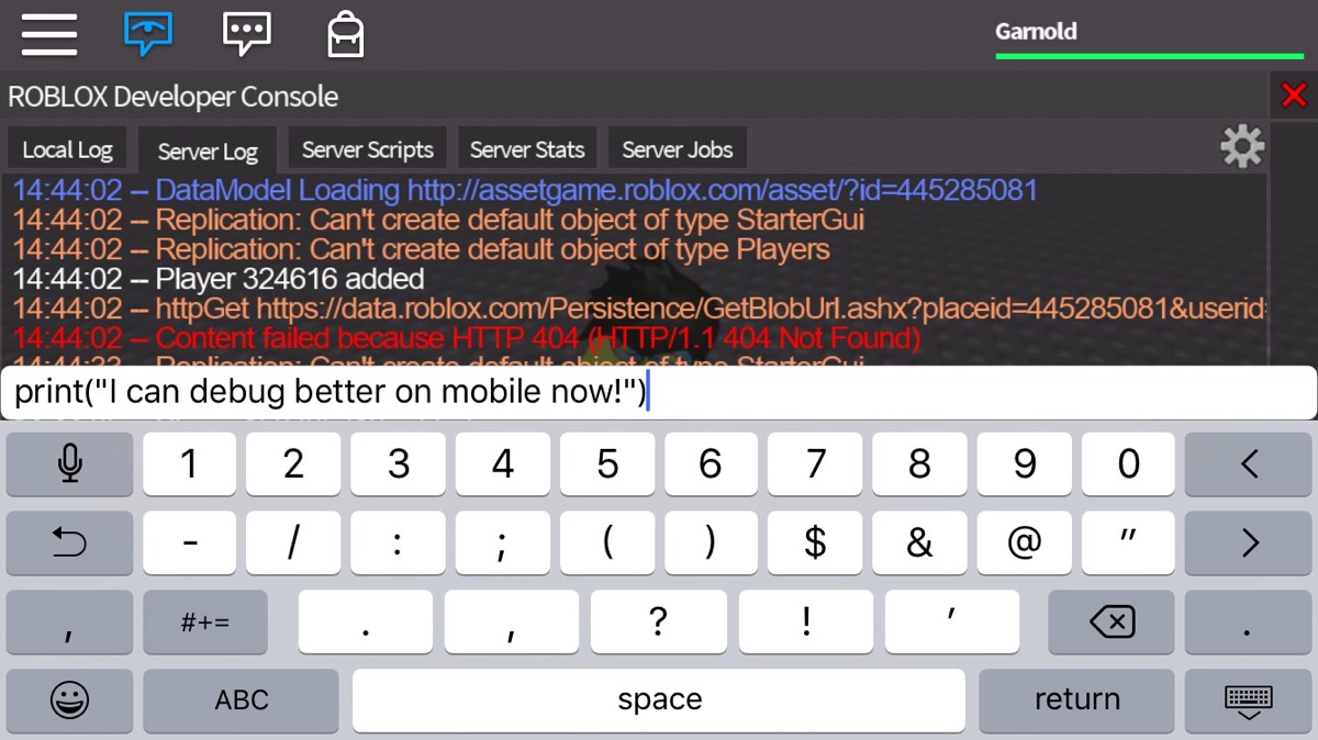 Developer Console Is Now Optimized For Mobile Roblox Blog