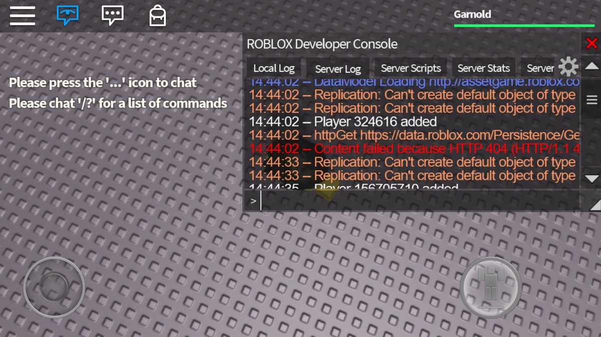 Roblox Console Commands