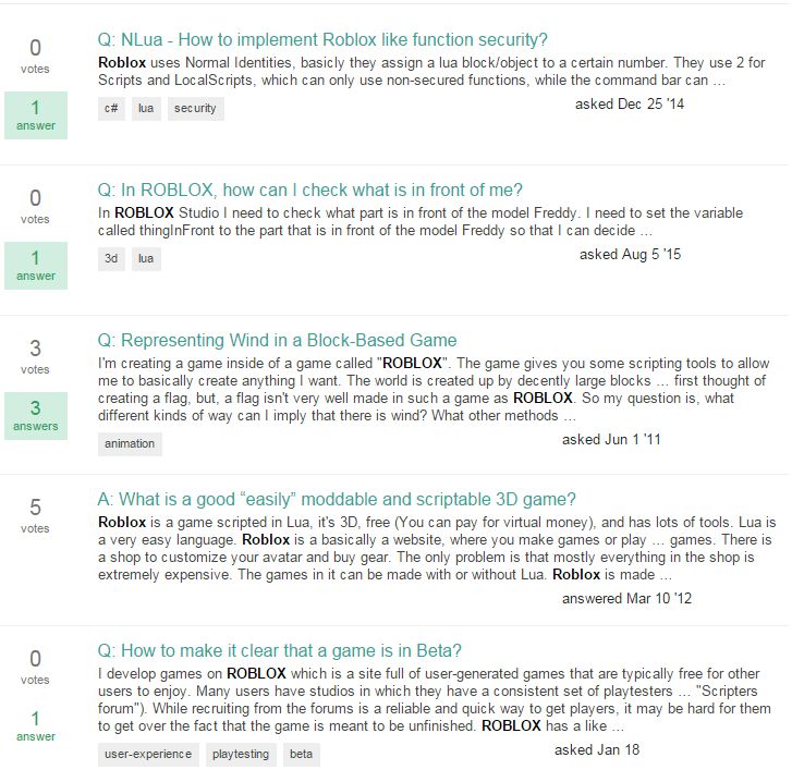 Get Answers To Your Roblox Questions On Stack Exchange Roblox Blog