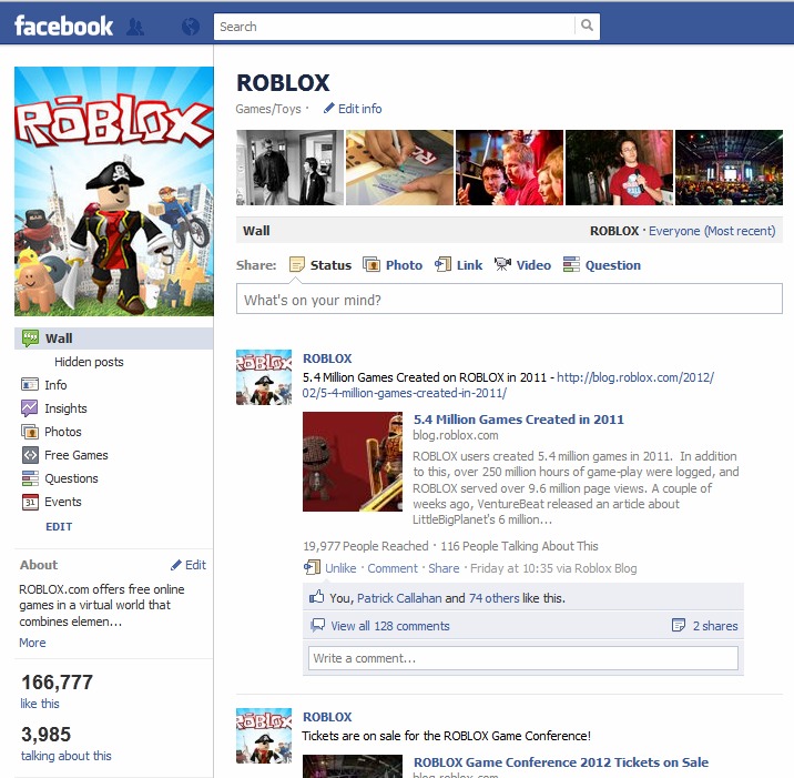 Roblox Facebook Page Grows 3 Weekly Roblox Blog