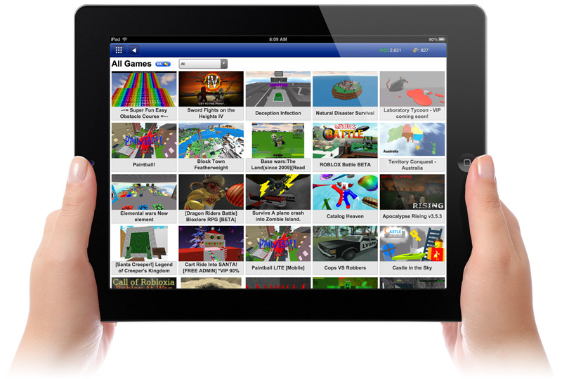 iPad with Games Page