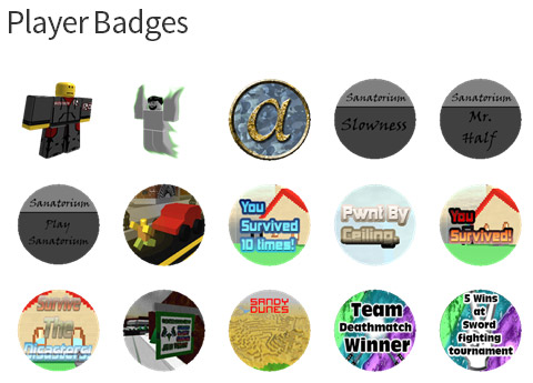 Roblox Badges And Names