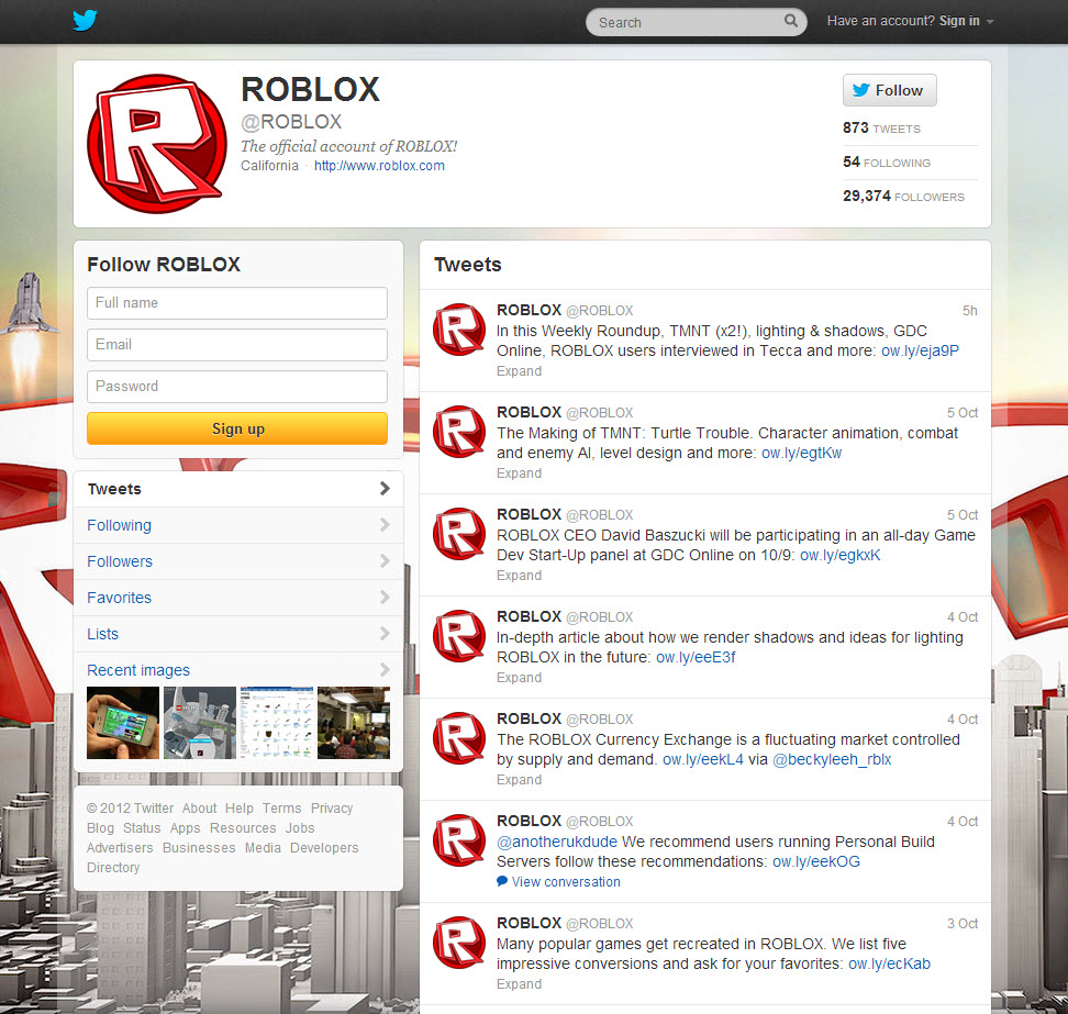 ROBLOX Twitter