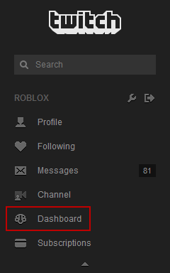 Twitch Dashboard Link