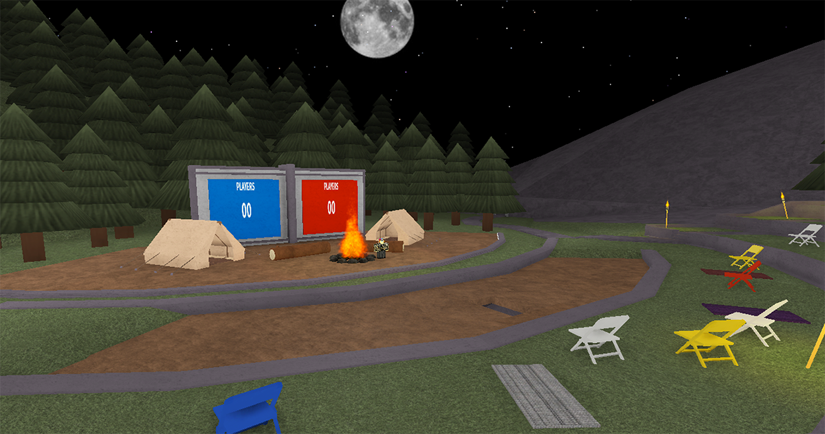 A sneak peek of the interactive campground where you can hang out with us!