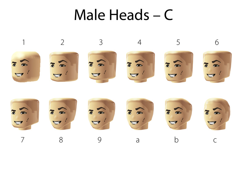 For the shape of male avatar heads, we have a range of the original ROBLOX ...