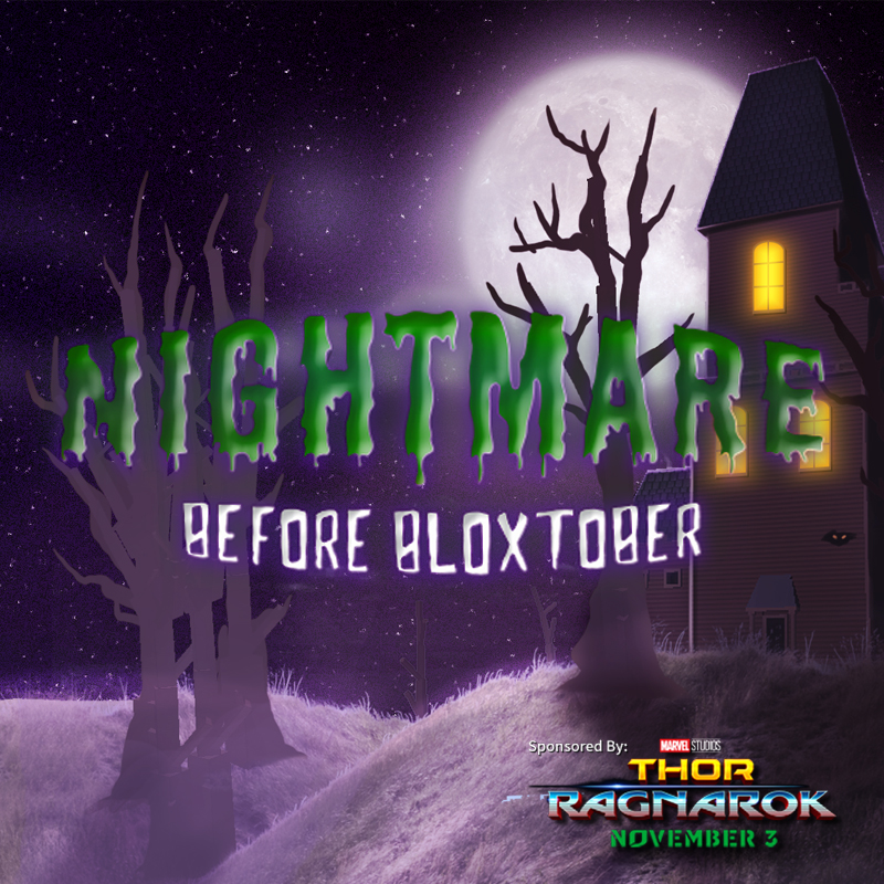Nightmare Before Bloxtober Sponsored By Marvel Studios Thor Ragnarok Roblox Blog - how to get hulk s helmet guise of the night roblox nightmare before bloxtober event btd youtube