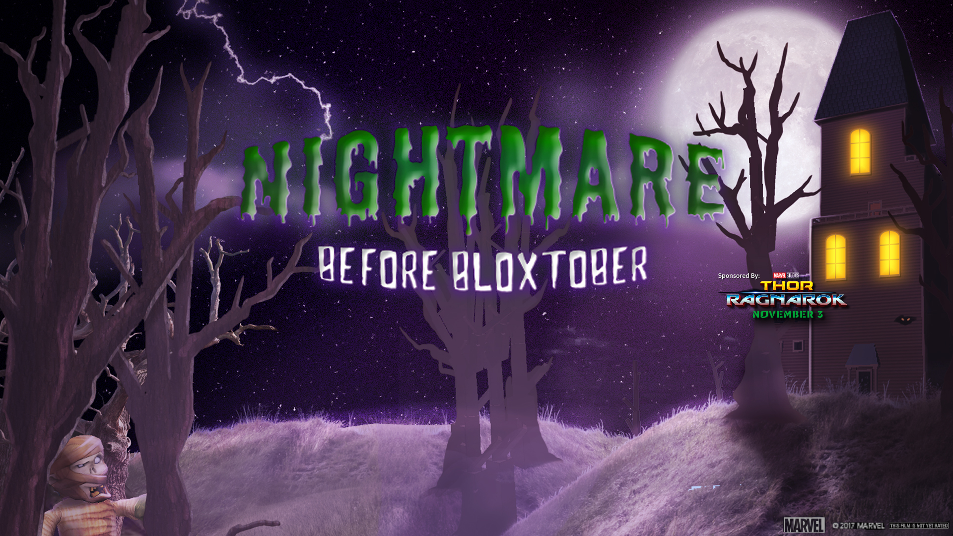 Nightmare Before Bloxtober Sponsored By Marvel Studios Thor Ragnarok Roblox Blog - will ship after oct 9 roblox center piece roblox party supplies