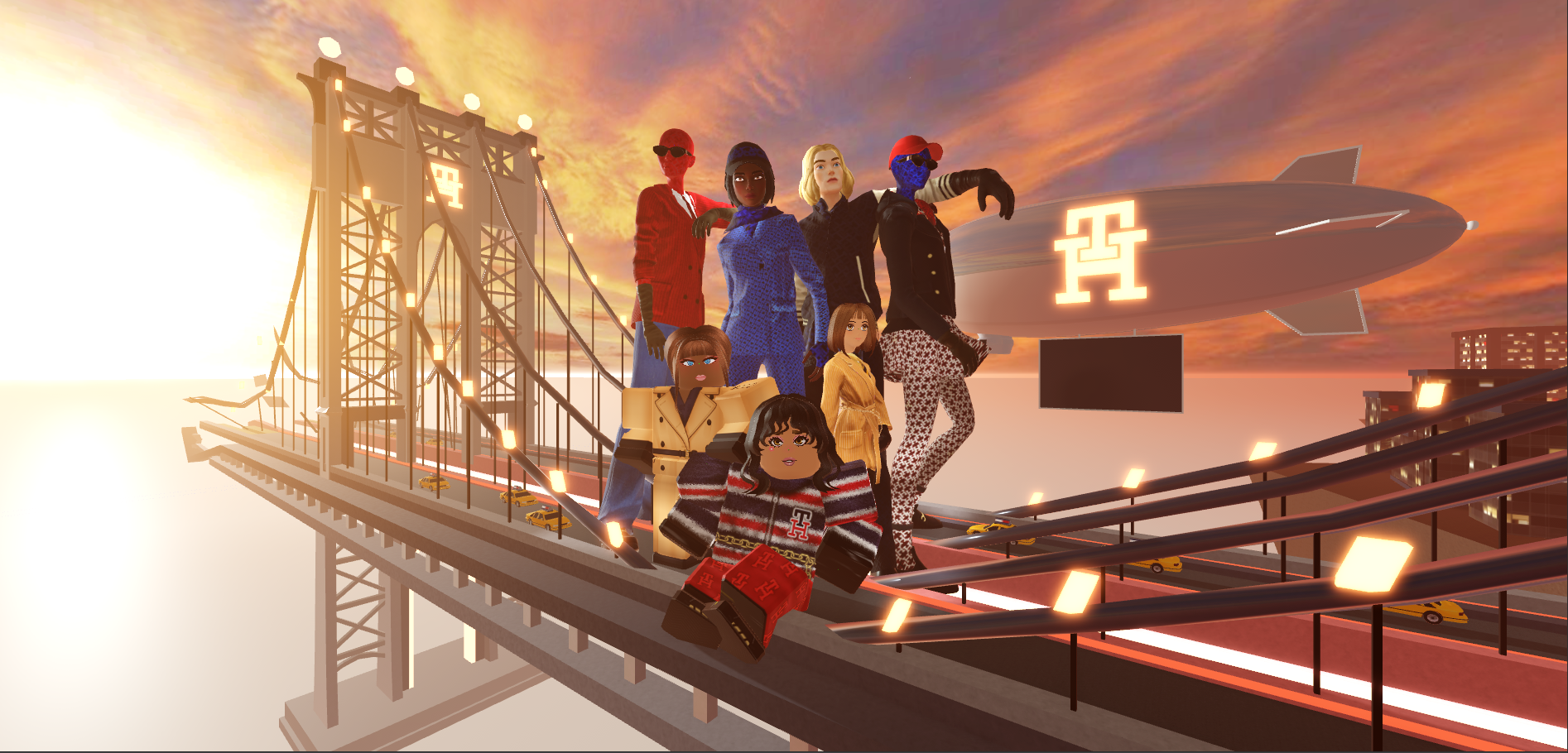 Avatar models during Tommy Hilfiger show on Roblox