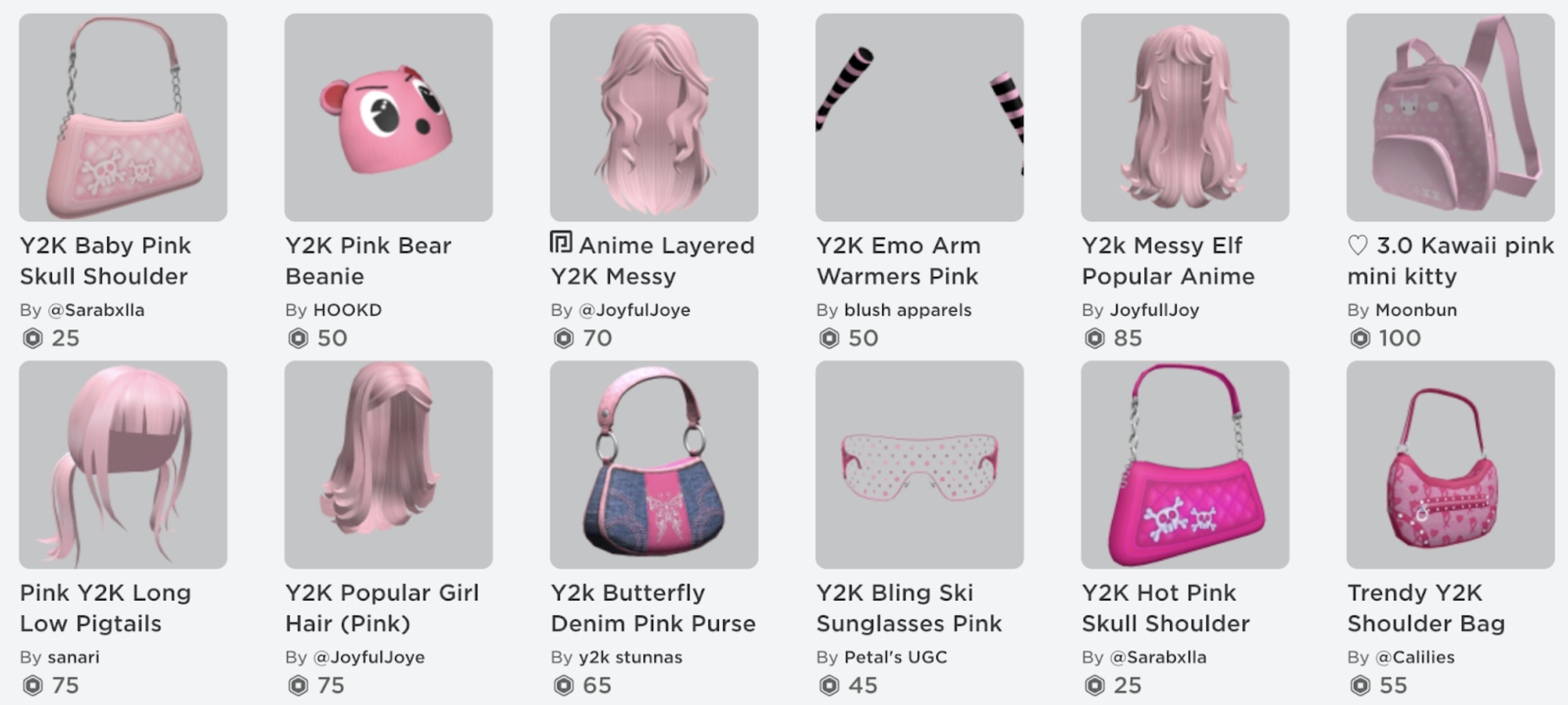 Roblox's Y2K Avatar Store